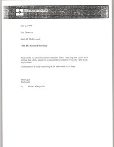 Memorandum from Mark H. McCormack to Eric Drossart