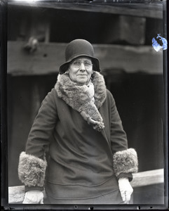 Mrs. Fred Hutchins (Dellie) of Orland, Me., in winter coat