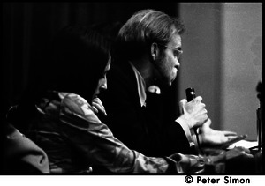 Joan Baez and David Harris: news conference following their wedding