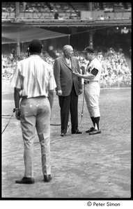 Babe Ruth taking batting practice at the Polo Grounds, ca. 1923