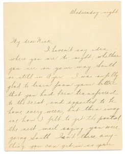 Letter from Letitia Crane to Frank F. Newth