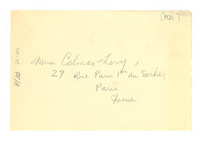 Address of Madame Calman-Lévy
