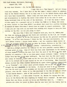 Letter from Anna Melissa Graves to W. E. B. and Shirley Graham Du Bois