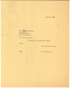 Letter from W. E. B. Du Bois to National Council of the Arts, Sciences and Professions