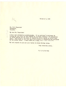 Letter from W. E. B. Du Bois to V. Kuznetsov