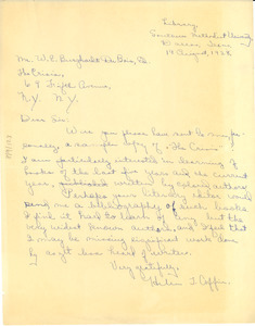 Letter from Helen T. Coffin to W. E. B. Du Bois