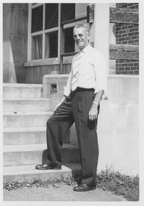 John F. Martin outside Worcester Dining Hall