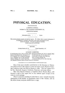 Physical Education, December, 1892