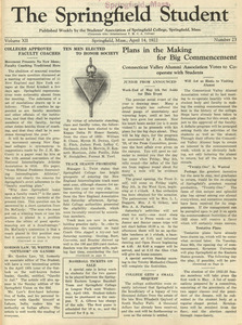 The Springfield Student (vol. 12, no. 23), April 14, 1922