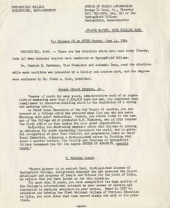 SC Commencement News Release (June 14, 1964)