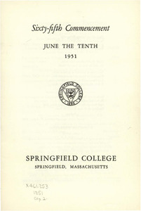 Springfield College Commencement Program (1951)