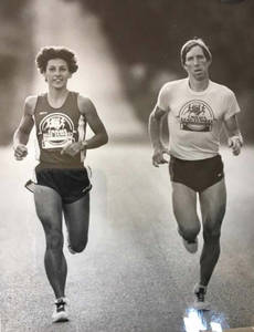Bill Ruth and woman running