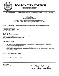 Committee on Housing meeting minutes, April 23, 2009