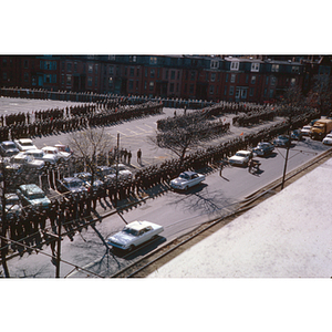 ROTC Unit in Formation in Greenleaf Lot, March 1963