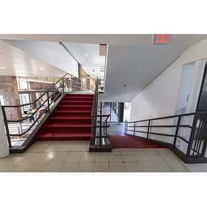 Harriet Tubman House red stairs to level 2B