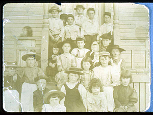 School children at school in old Town Hall, Central Street, Saugus Center