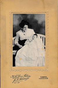 Emilia Coutinho holding her son, Manuel