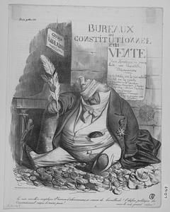 La crise actuelle se complique! l’horizon d’abonnemens se couvre de brouillards! l’édifice politique du Constitutionnel craque de toutes parts!.................... vive le roâ quand mème!!