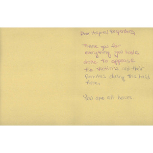 Card from Ward Melville High School (NY)