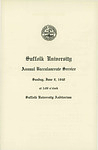 1940 Suffolk University Baccalaureate Service program