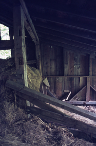 Front lean-to extension of the Moon Barn in the Moon Lot / Primmer Farm from the interior.