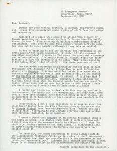 Letter from Judi Chamberlin to Leonard Roy Frank