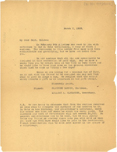 Circular letter from Du Bois Testimonial Committee to A. T. Walden