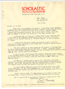 Letter from Earl Conrad to W. E. B. Du Bois