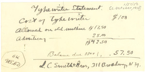 Invoice from W. E. B. Du Bois to NAACP