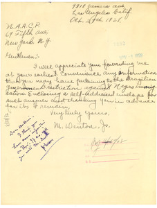 Letter from M. Denton Jr. to the NAACP