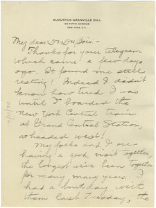 Letter from Augustus Granville Dill to W. E. B. Du Bois