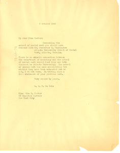 Letter from W. E. B. Du Bois to Etta E. Carter