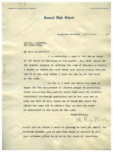 Letter from H. Ray Wooten to W. E. B. Du Bois