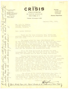 Letter from Hazel Branch to W. E. B. Du Bois
