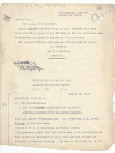 Memorandum from unidentified correspondent to Three Hundred Sixty Seventh Infantry Division