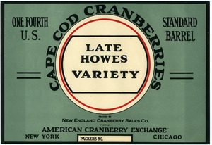 Cape Cod Cranberries : Late Howes variety