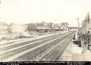 General northerly view of Savin Hill Station et cetera. from temporary Savin Hill Station