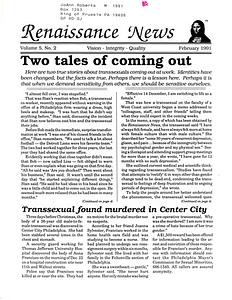 Renaissance News, Vol. 5 No. 2 (February 1991)