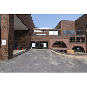 Harriet Tubman House facade from rear parking lot, facing northwest, center