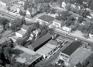 Aerial view of west side of lower Main Street