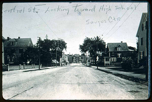 Central Street, view towards high school, 1906