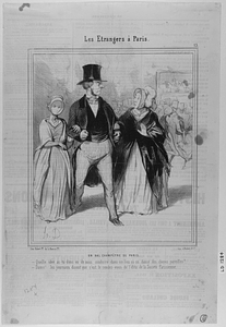 Un BAL CHAMPÊTRE DE PARIS. - Quelle idée as-tu donc eu de nous conduire dans un lieu où on danse des choses pareilles?... - Dame!.. les journaux disent que c'est le rendez-vous de l'élite de la Société Parisienne.