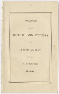 Amherst Academy catalog, 1850/1851 fall and winter terms