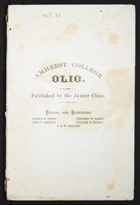 Amherst College Olio 1867