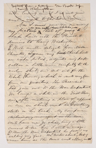 Sidney Brooks excerpt of a letter to an unknown recipient, 1864