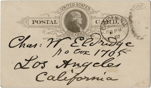Walt Whitman letter to Charles W. Eldridge, 1887 August 30
