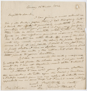 Edward Hitchcock letter to Benjamin Silliman, 1824 November 16