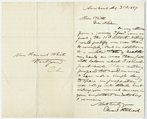 Edward Hitchcock letter to Hannah White, 1857 August 31