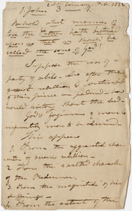Edward Hitchcock sermon notes, 1822 February