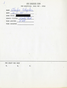Citywide Coordinating Council daily monitoring report for Hyde Park High School by Gladys Staples, 1975 October 1